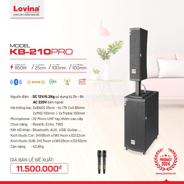 Loa cột Lovina KB-210 Pro | Thông tin chi tiết