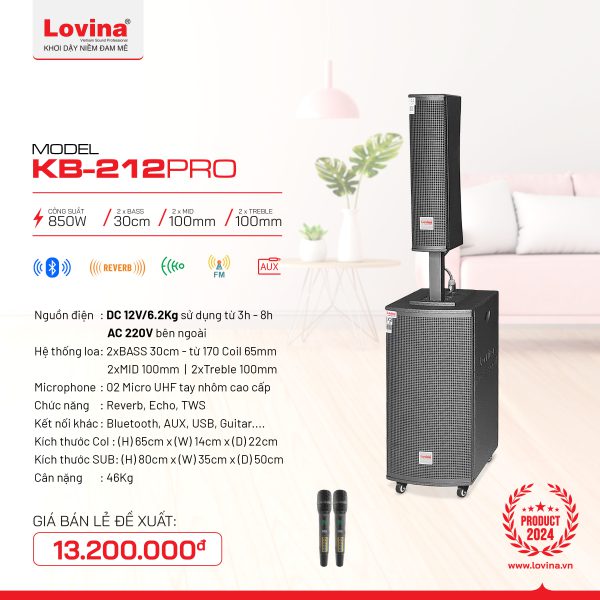 KB 212Pro 0 scaled Lovina | Loa kéo, Loa karaoke, Âm thanh chính hãng