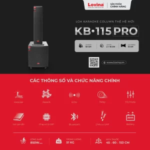 Loa karaoke column Lovina KB-115PRO | Các thông số và chức năng chính