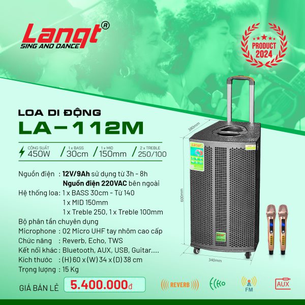 Lanqt LA112M 0 Lovina | Loa kéo, Loa karaoke, Âm thanh chính hãng