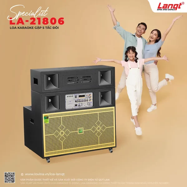 Loa kéo gập 5 tấc đôi Lanqt LA21806 | âm thanh đỉnh cao