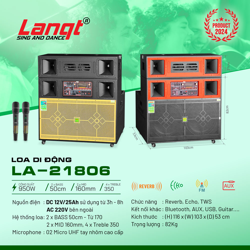 Lanqt LA21806 w0 Lovina | Loa kéo, Loa karaoke, Âm thanh chính hãng