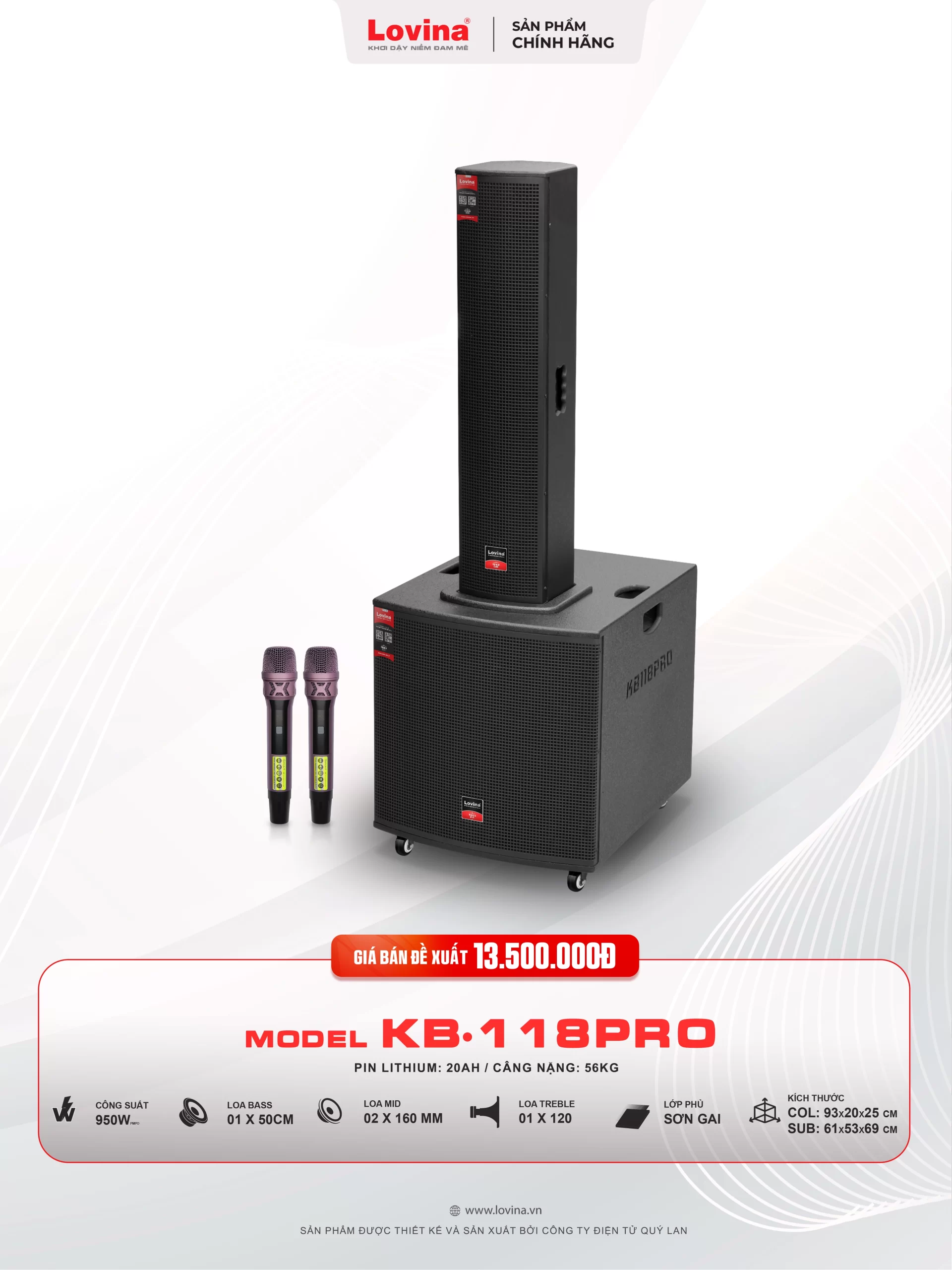 kb118 pro web scaled Lovina | Loa kéo, Loa karaoke, Âm thanh chính hãng