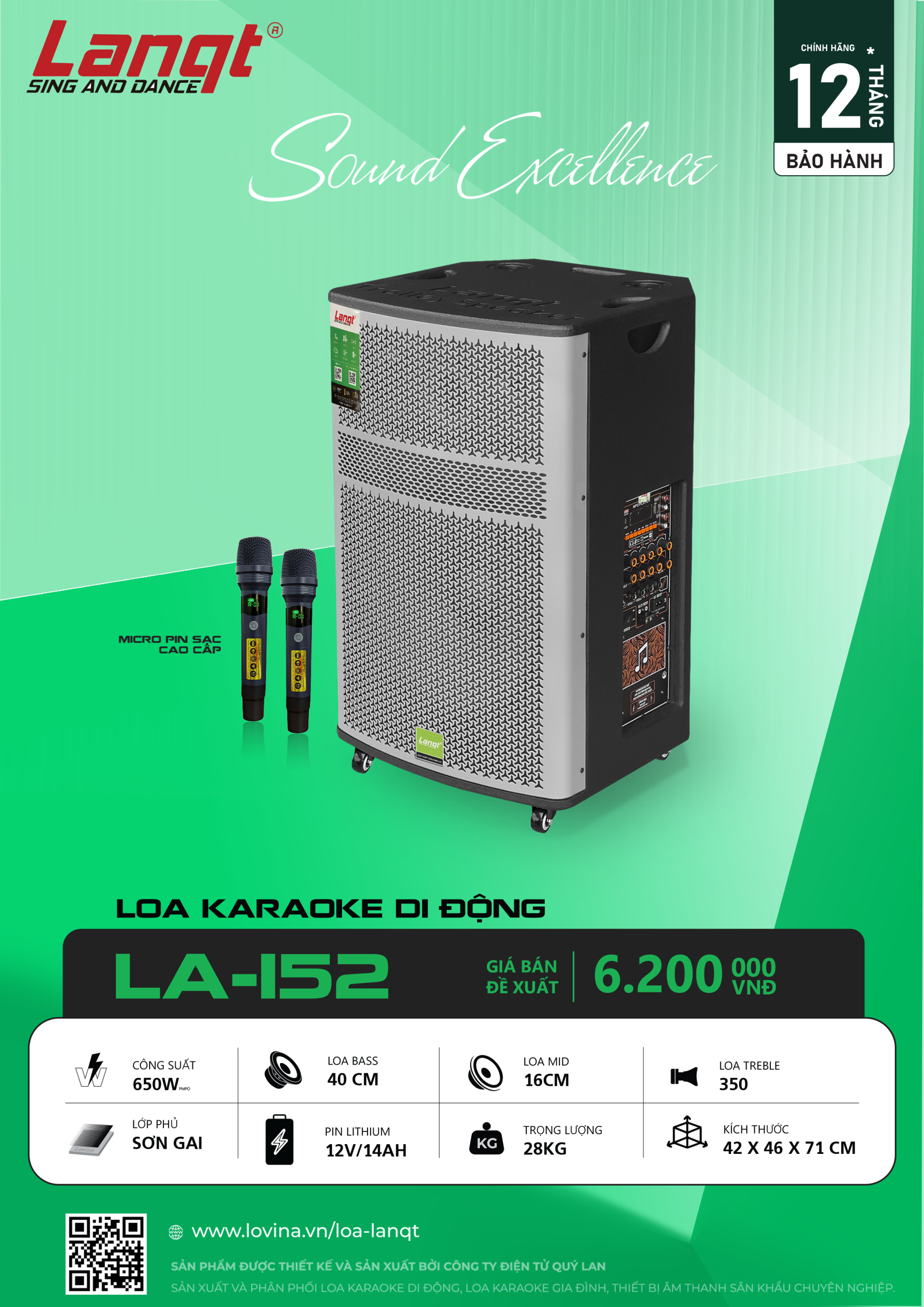 LA152 scaled Lovina | Loa kéo, Loa karaoke, Âm thanh chính hãng