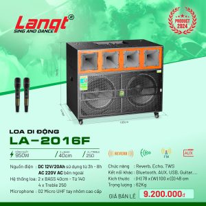Loa kéo Lanqt LA-2016F Bass đôi 40cm