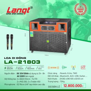 Loa kéo Lanqt LA-21803 Bass đôi 50cm