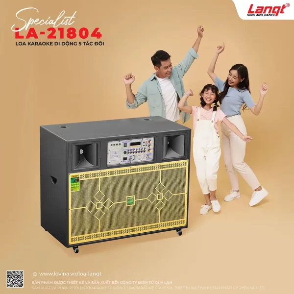 Loa karaoke di động 5 tấc đôi Lanqt LA21804