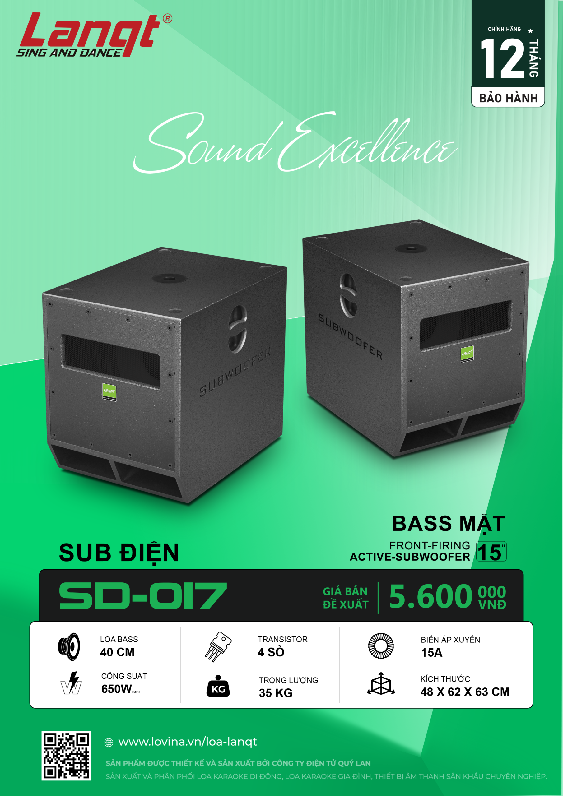 Loa SUB điện Lanqt SD-017 Bass 40cm 3 Lovina | Loa kéo, Loa karaoke, Âm thanh chính hãng SD 017 NEN MOI scaled Lovina | Loa kéo, Loa karaoke, Âm thanh chính hãng