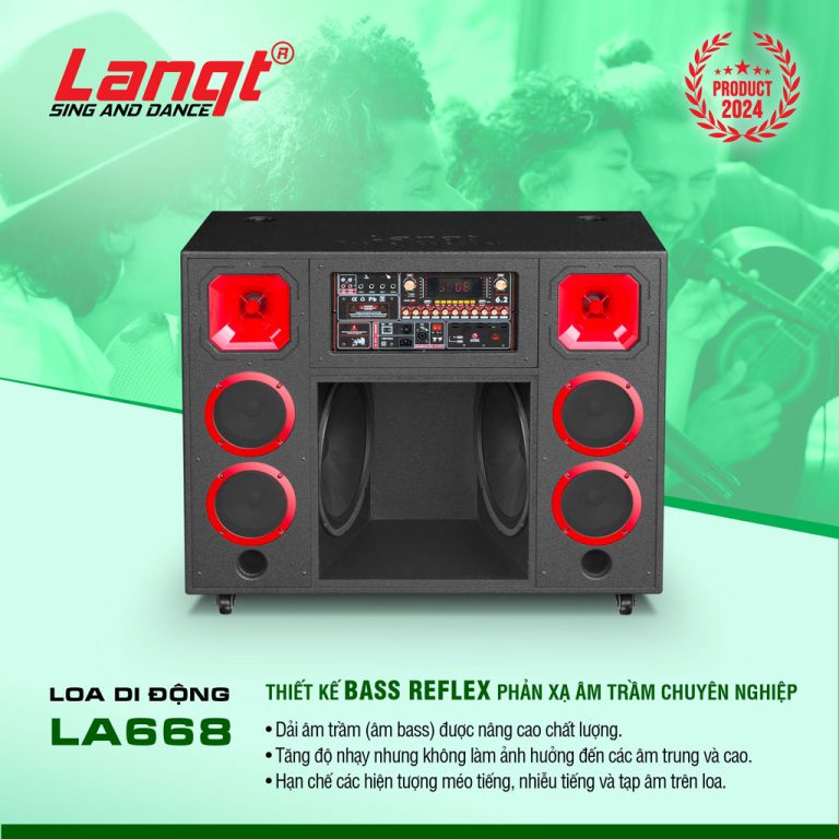 Loa di động Lanqt LA-668 | Thiết kế Bass phản xạ