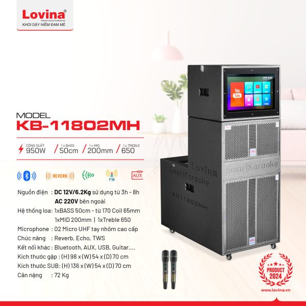 Loa sự kiện Lovina KB-11802MH bass 50cm | Thông tin chi tiết