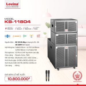 Loa sự kiện Lovina KB-11804 bass 50cm | Thông tin chi tiết