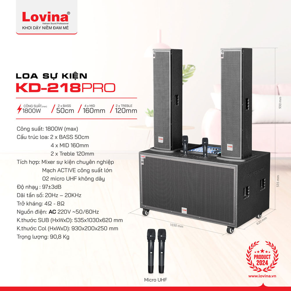 Loa sự kiện chuyên nghiệp KD-218PRO | Chi tiết thông số