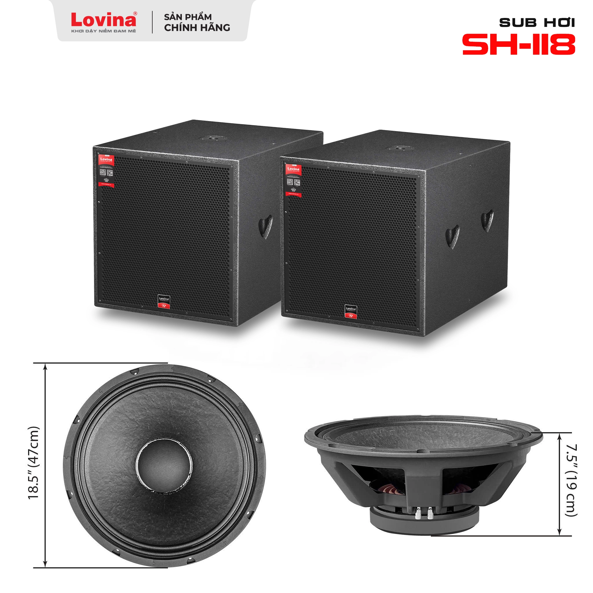 sh118 co bass web Lovina | Loa kéo, Loa karaoke, Âm thanh chính hãng