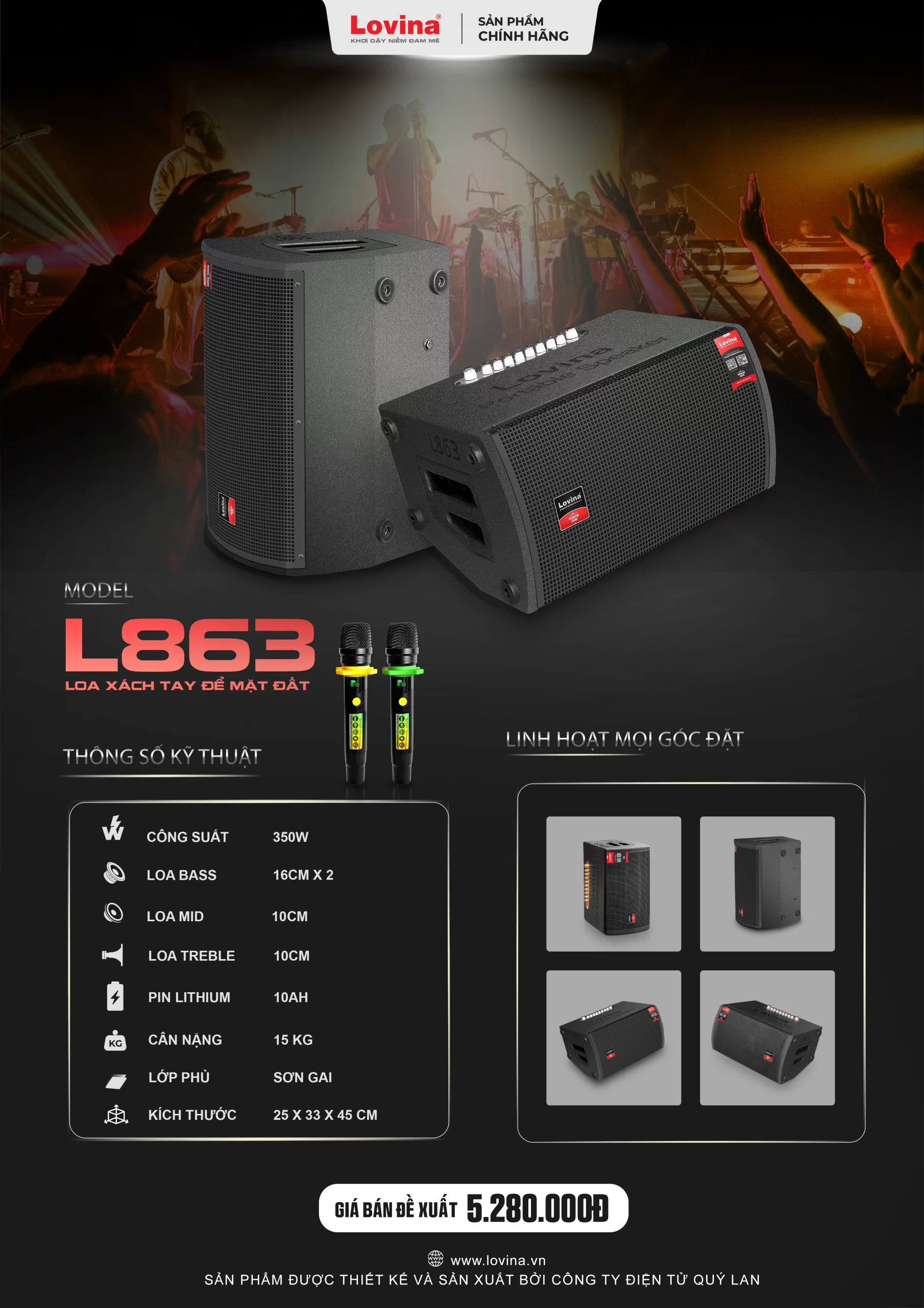 Loa xách tay Lovina L863 bass đôi 16 cm 3 Lovina | Loa kéo, Loa karaoke, Âm thanh chính hãng loa-xach-tay-de-mat-dat-lovina-l863.jpg