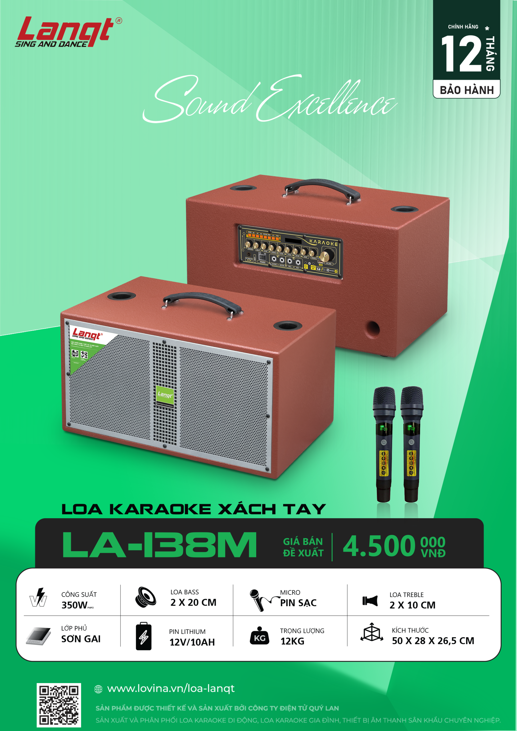 Loa xách tay Lanqt LA-138M bass 20 đôi 5 Lovina | Loa kéo, Loa karaoke, Âm thanh chính hãng LA 138M POSTER scaled Lovina | Loa kéo, Loa karaoke, Âm thanh chính hãng