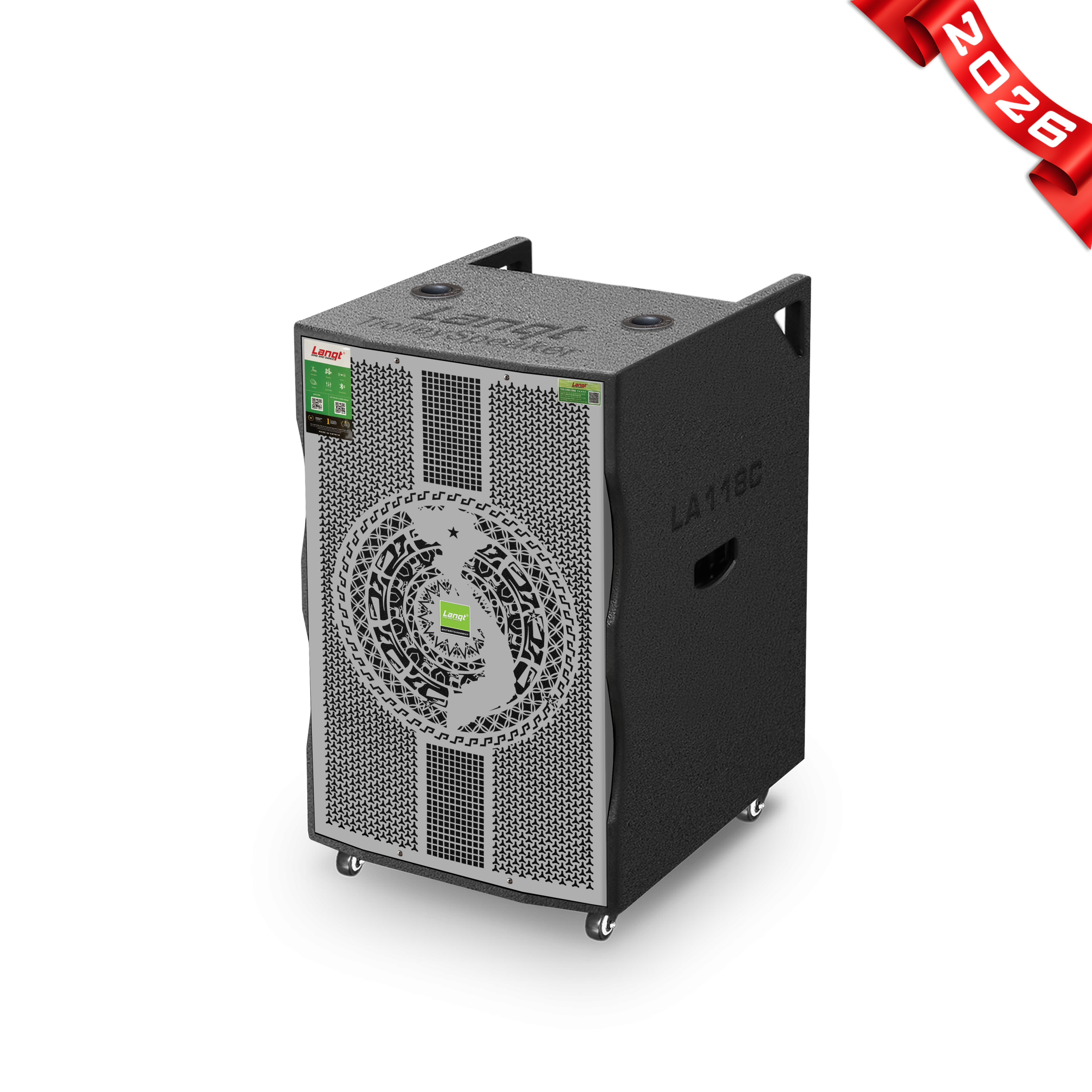 Loa Karaoke di động Lanqt LA-118C | Lưới vàng LA118C XAM 2026 scaled Lovina | Loa kéo, Loa karaoke, Âm thanh chính hãng