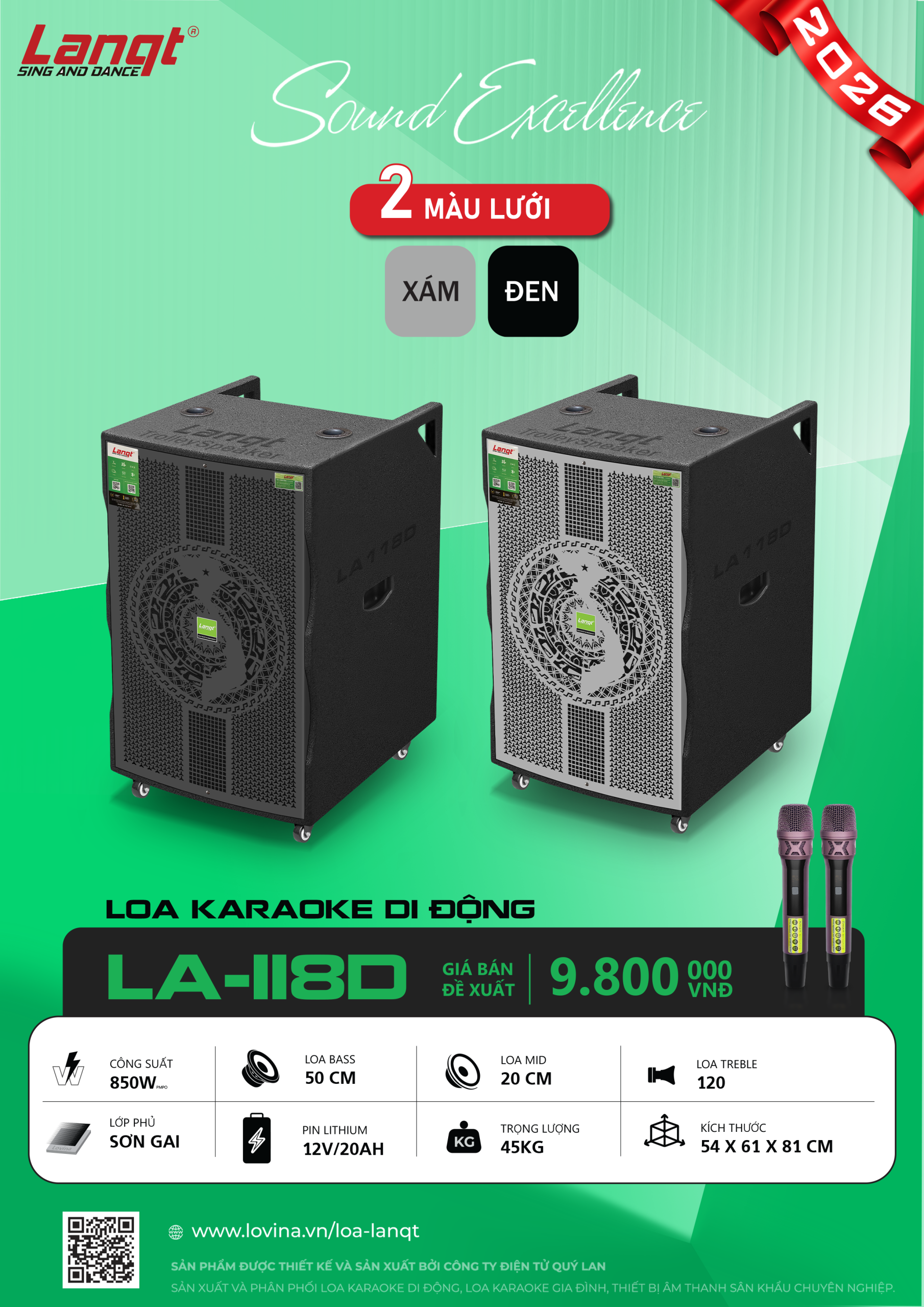 Loa karaoke di động Lanqt LA-118D Bass 5 tấc 5 Lovina | Loa kéo, Loa karaoke, Âm thanh chính hãng LA118D BANNER 2026 scaled Lovina | Loa kéo, Loa karaoke, Âm thanh chính hãng