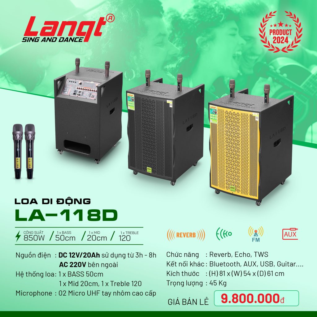 Loa Karaoke di động Lanqt LA-118D | Thông tin chi tiết