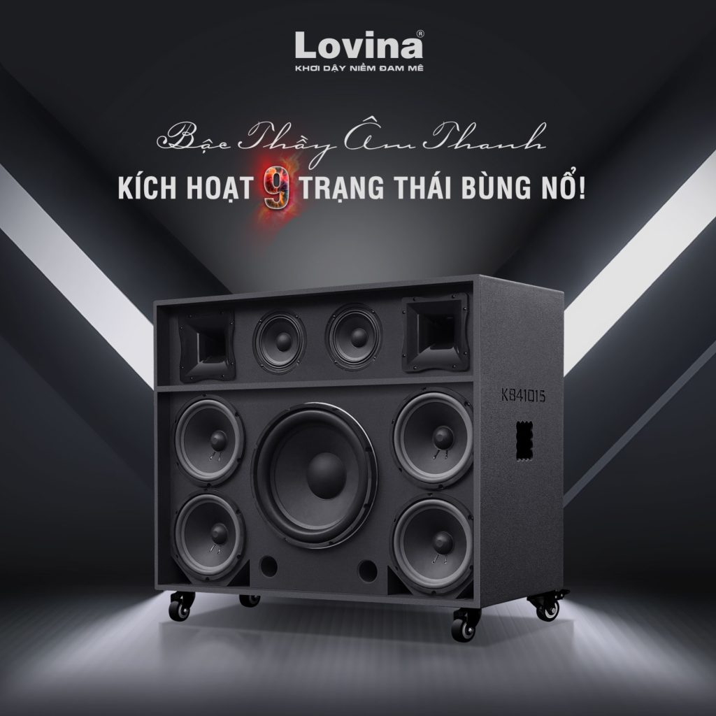 Loa kéo có sub Lovina KB-41015 | Phối ghép 9 củ loa - Bậc thầy âm thanh