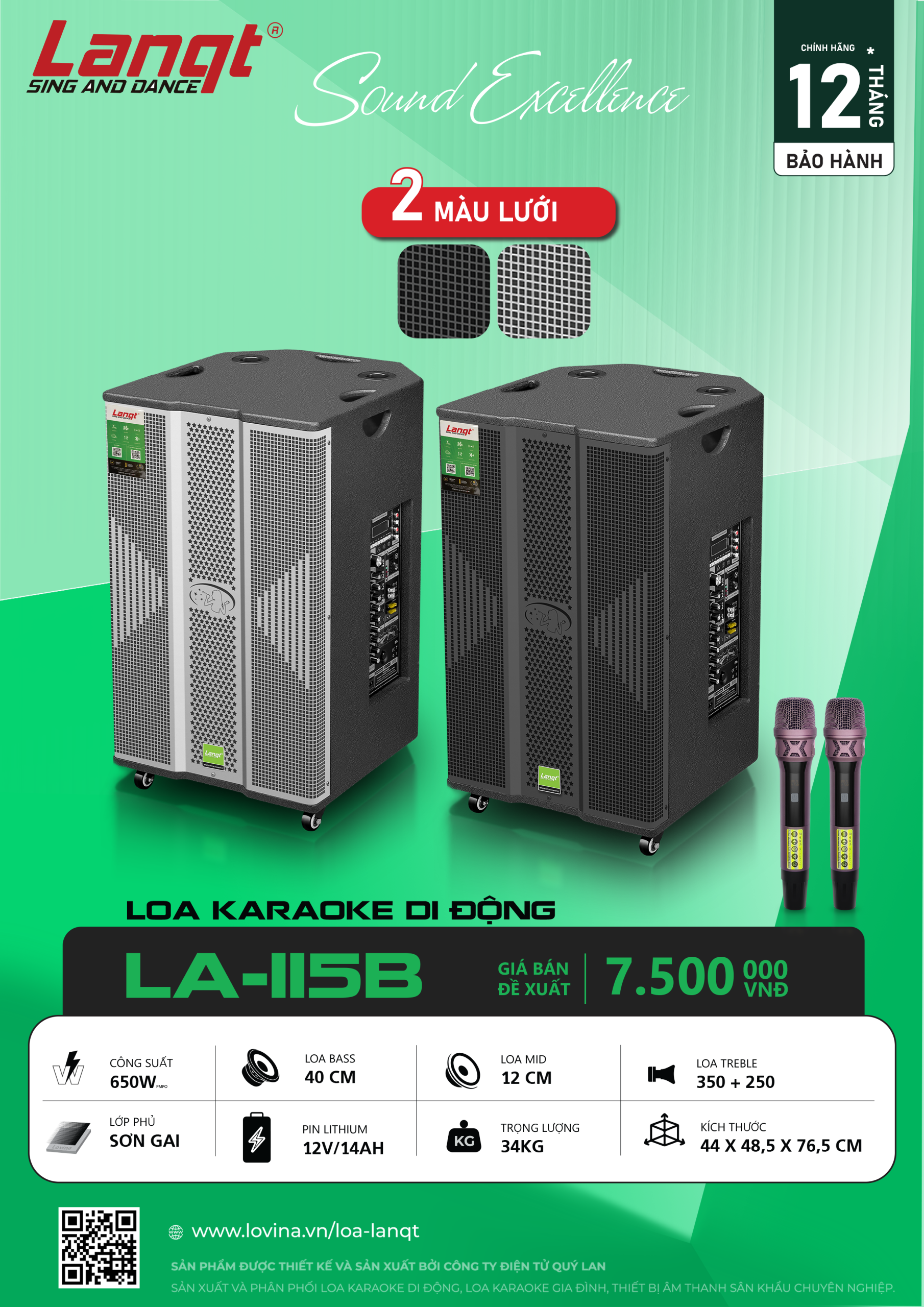 Loa di động 4 tấc đơn Lanqt LA-115B 4 Lovina | Loa kéo, Loa karaoke, Âm thanh chính hãng LA115B BANNER scaled Lovina | Loa kéo, Loa karaoke, Âm thanh chính hãng