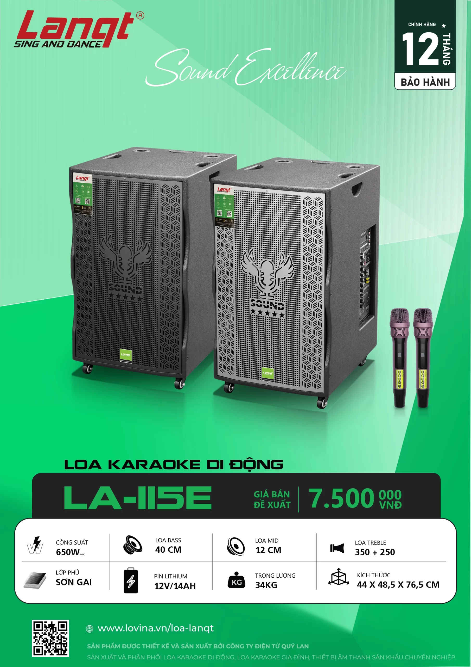 Loa di động 4 tấc đơn Lanqt LA-115E 6 Lovina | Loa kéo, Loa karaoke, Âm thanh chính hãng LA115E BANNER copy 2 scaled Lovina | Loa kéo, Loa karaoke, Âm thanh chính hãng