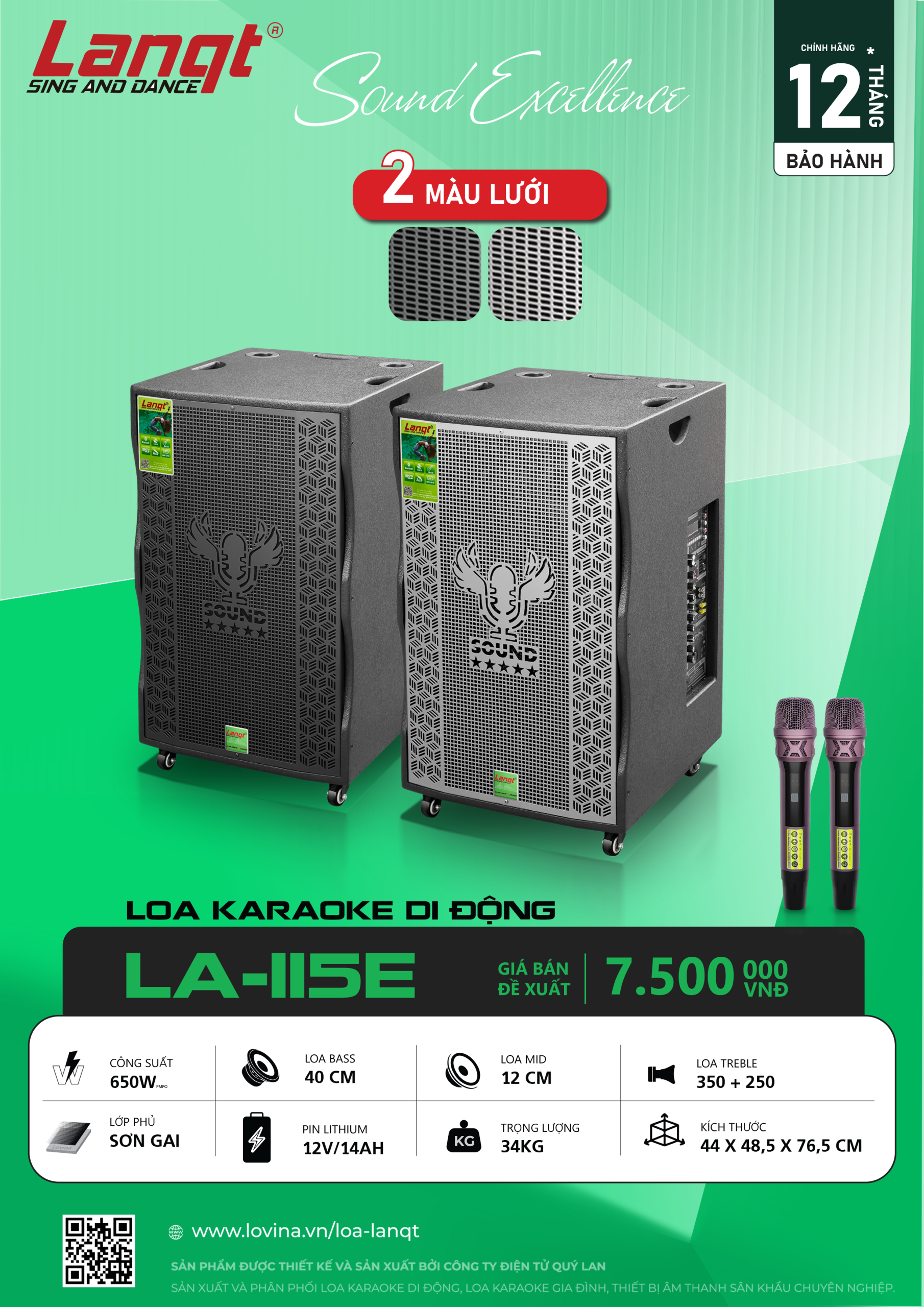 Loa di động 4 tấc đơn Lanqt LA-115E 6 Lovina | Loa kéo, Loa karaoke, Âm thanh chính hãng LA115E BANNER scaled Lovina | Loa kéo, Loa karaoke, Âm thanh chính hãng