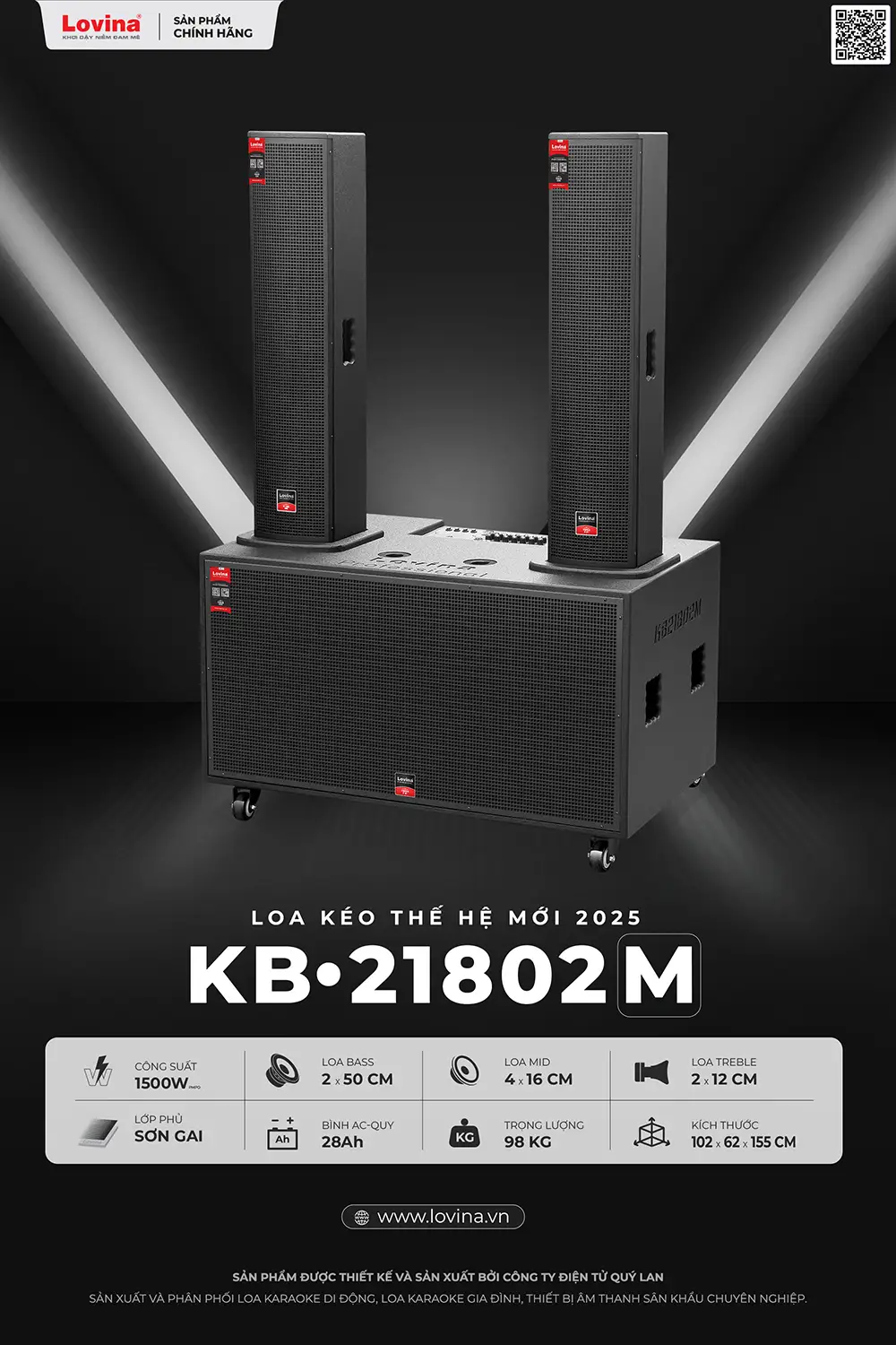 Loa karaoke di động Lovina KB-21802M | Thông tin chi tiết