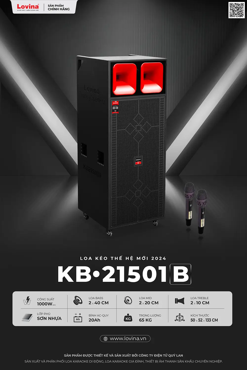 Loa karaoke di động Lovina KB-21501B | Thông tin chi tiết