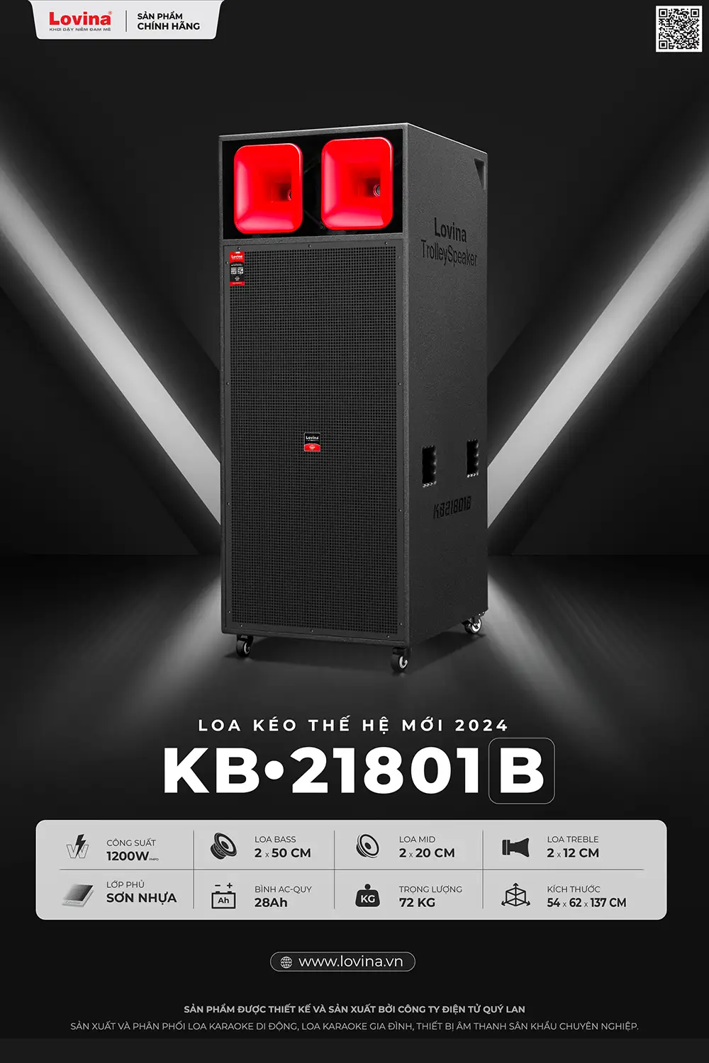 Loa karaoke di động Lovina KB-21801B | Thông tin chi tiết