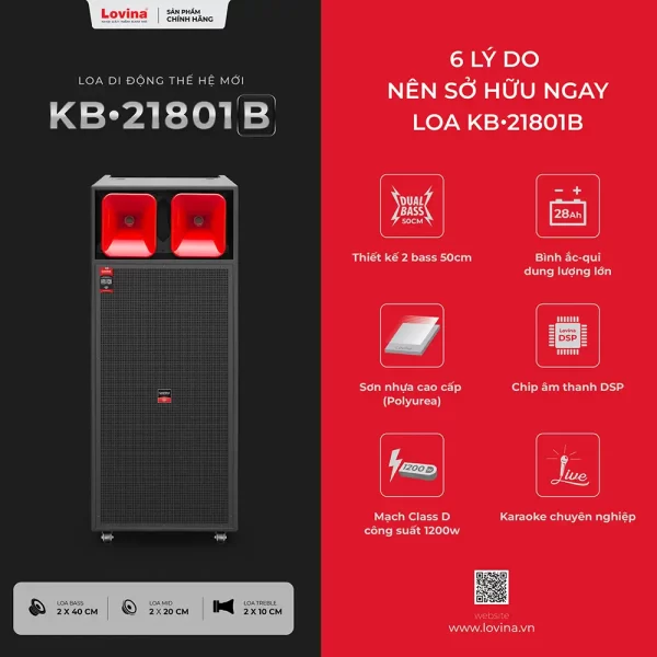 Loa karaoke di động Lovina KB-21801B | 6 lý do nên sở hữu