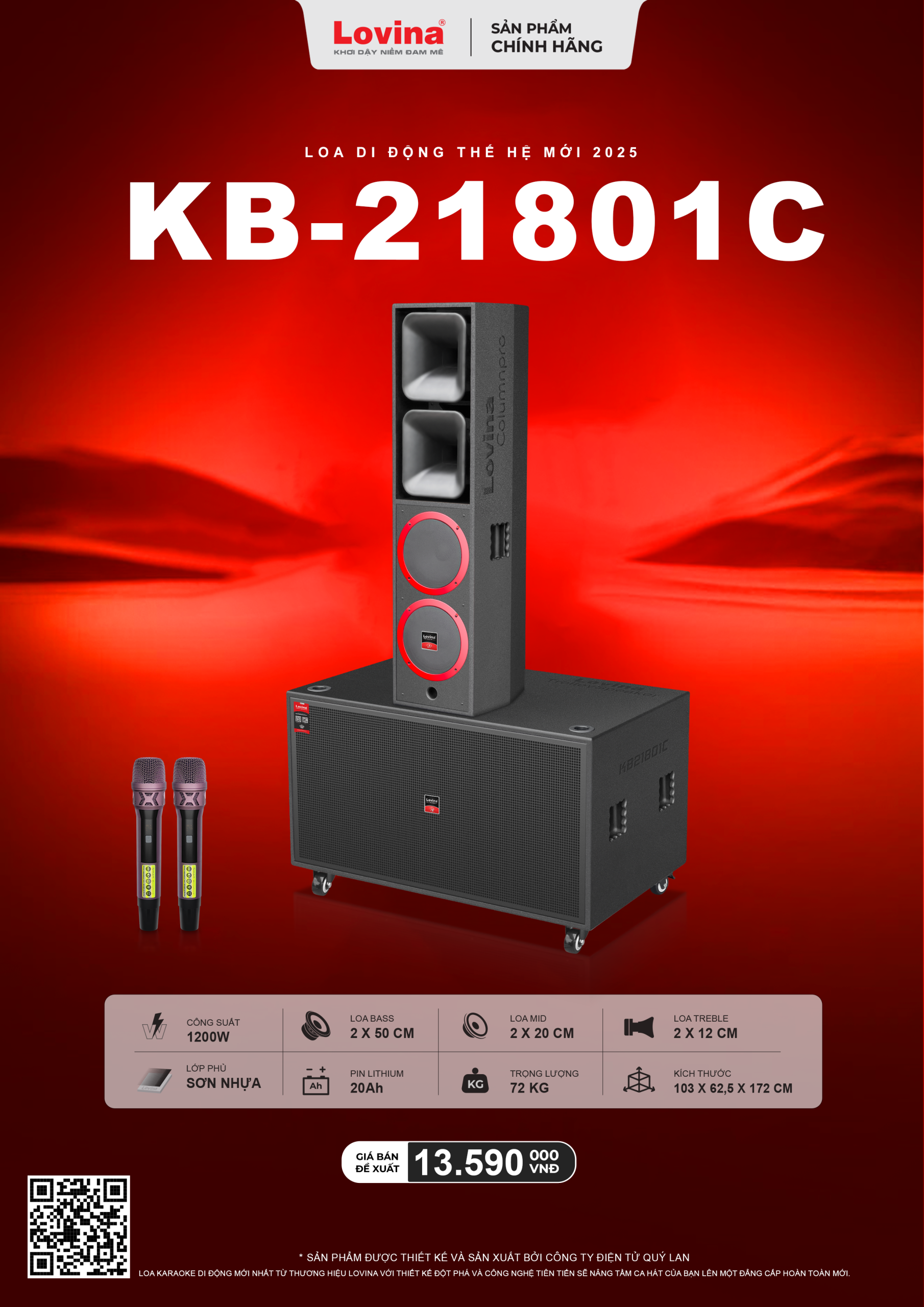 KB 21801C scaled Lovina | Loa kéo, Loa karaoke, Âm thanh chính hãng