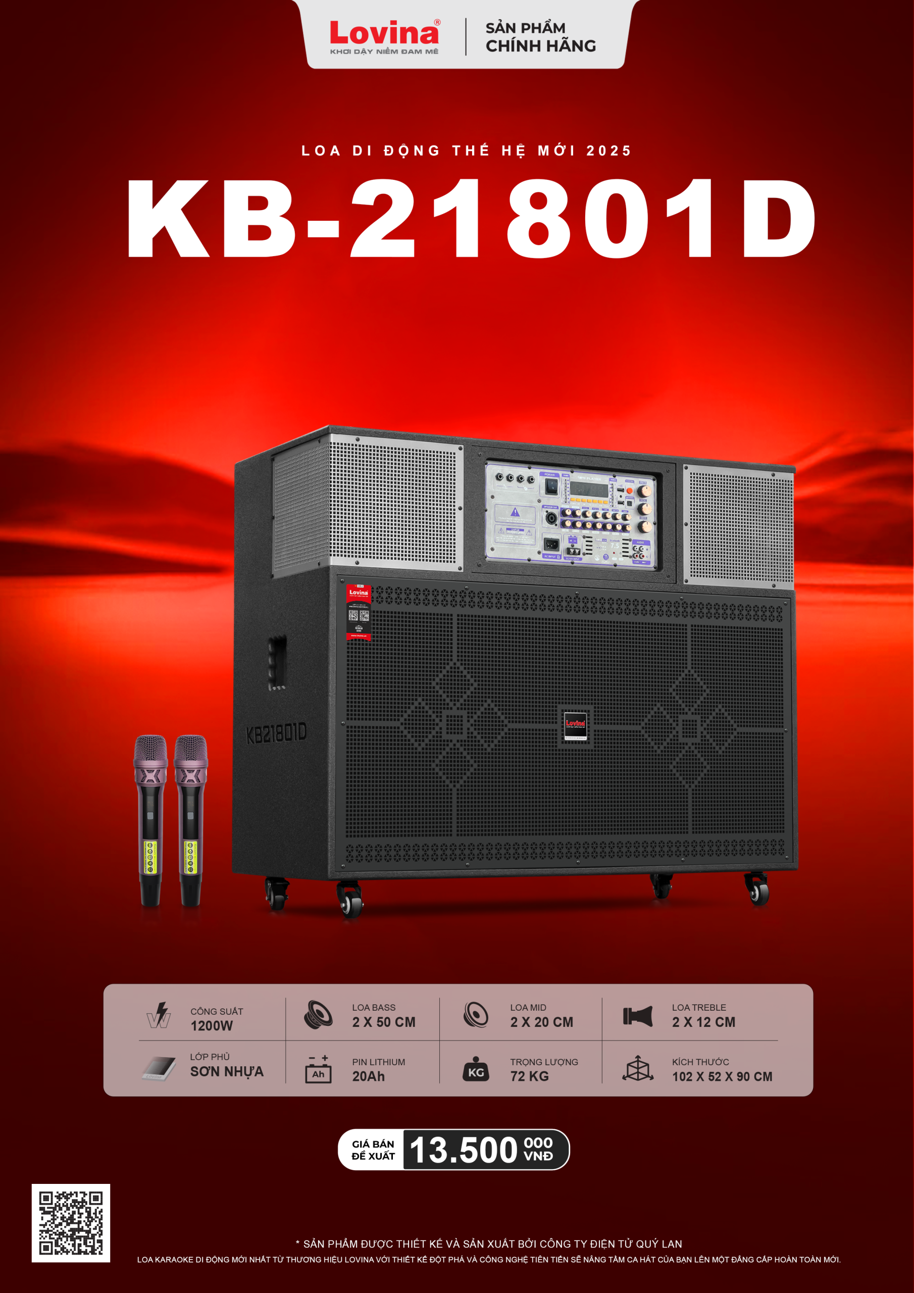 Loa karaoke di động Lovina KB-21801D 10 Lovina | Loa kéo, Loa karaoke, Âm thanh chính hãng KB 21801D MOI scaled Lovina | Loa kéo, Loa karaoke, Âm thanh chính hãng