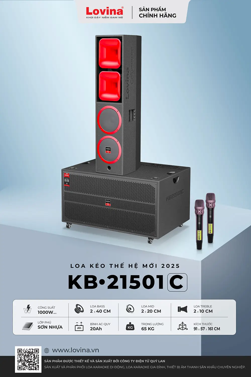 Loa karaoke di động Lovina KB-21501C | Thông tin chi tiết