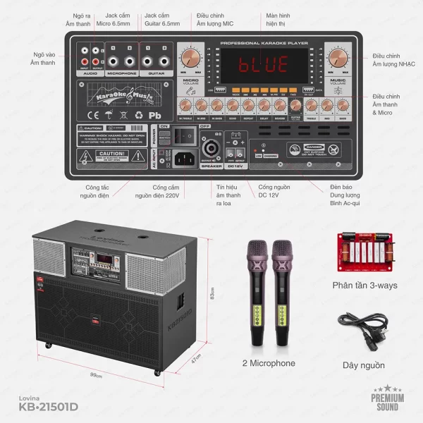 KB21501D board2 Lovina | Loa kéo, Loa karaoke, Âm thanh chính hãng