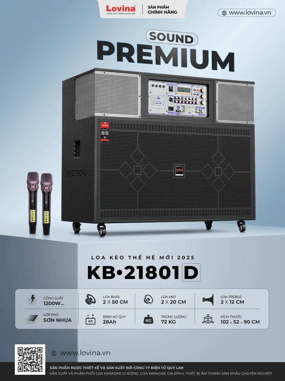 Loa karaoke di động Lovina KB-21801D | Thông tin chi tiết