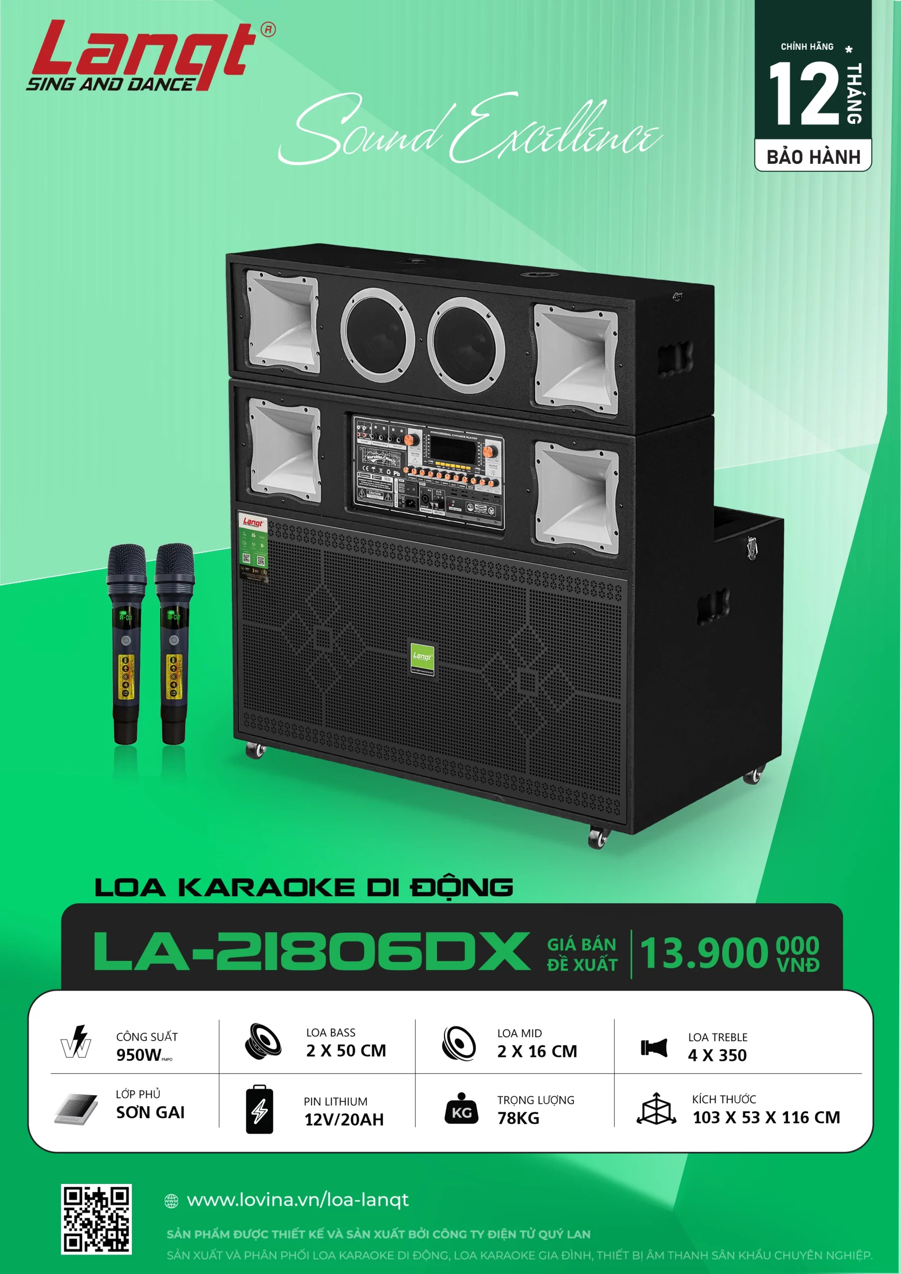 LA 21806DX scaled Lovina | Loa kéo, Loa karaoke, Âm thanh chính hãng