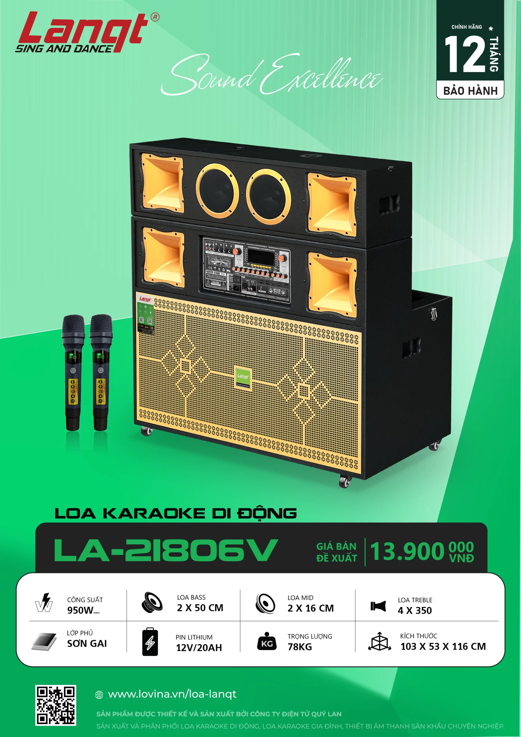 LA 21806V scaled Lovina | Loa kéo, Loa karaoke, Âm thanh chính hãng