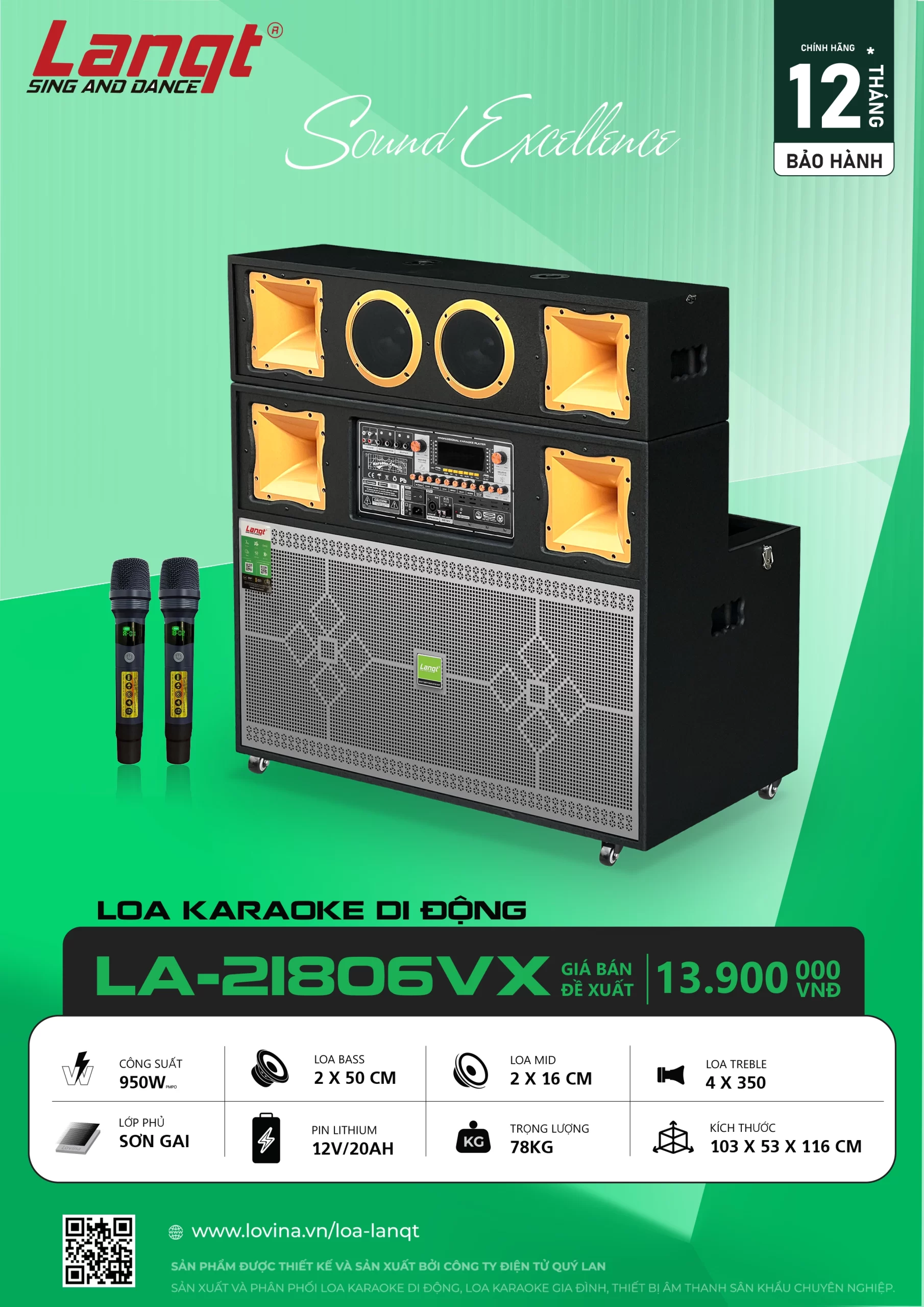 LA 21806VX scaled Lovina | Loa kéo, Loa karaoke, Âm thanh chính hãng