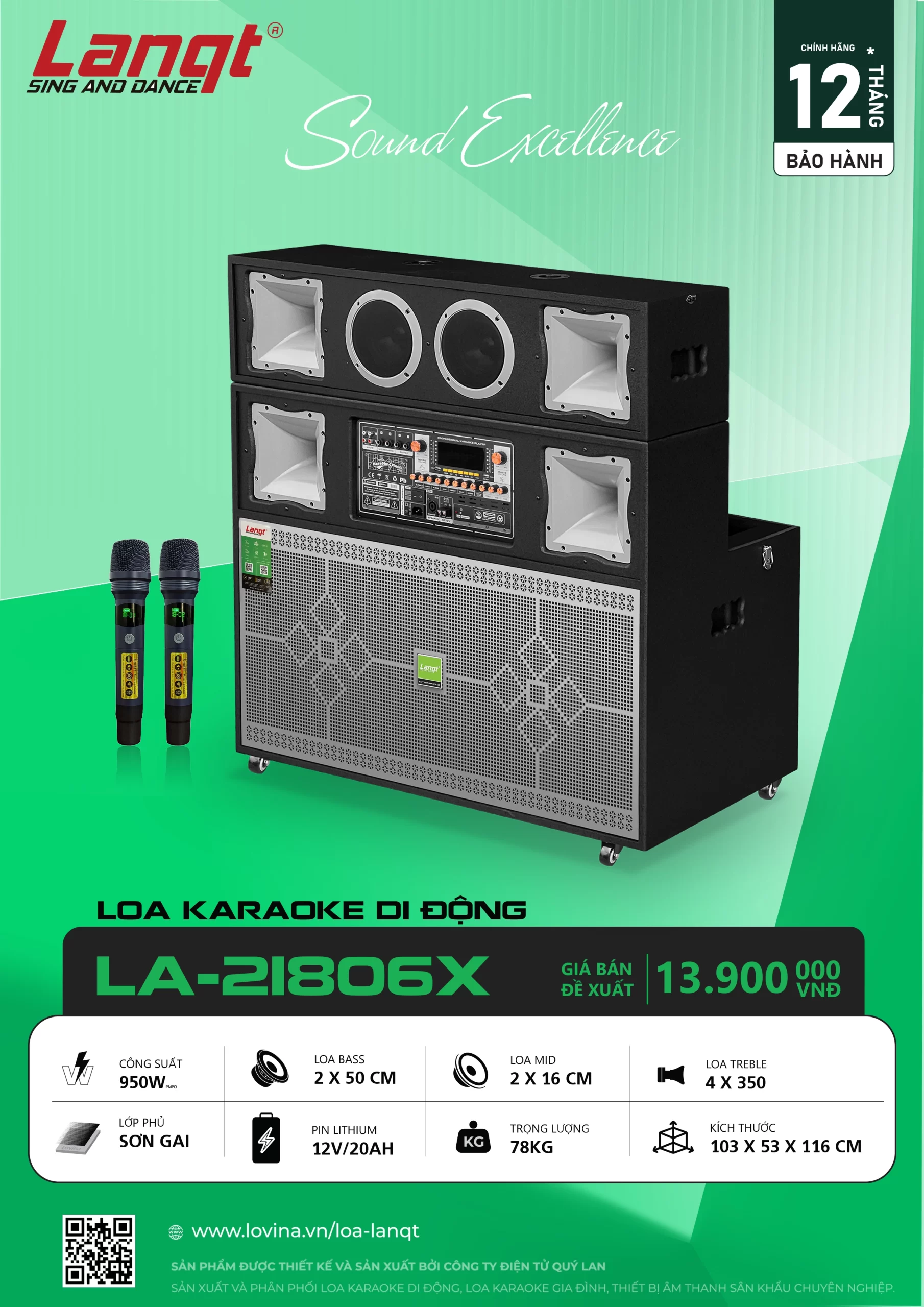 LA 21806X scaled Lovina | Loa kéo, Loa karaoke, Âm thanh chính hãng