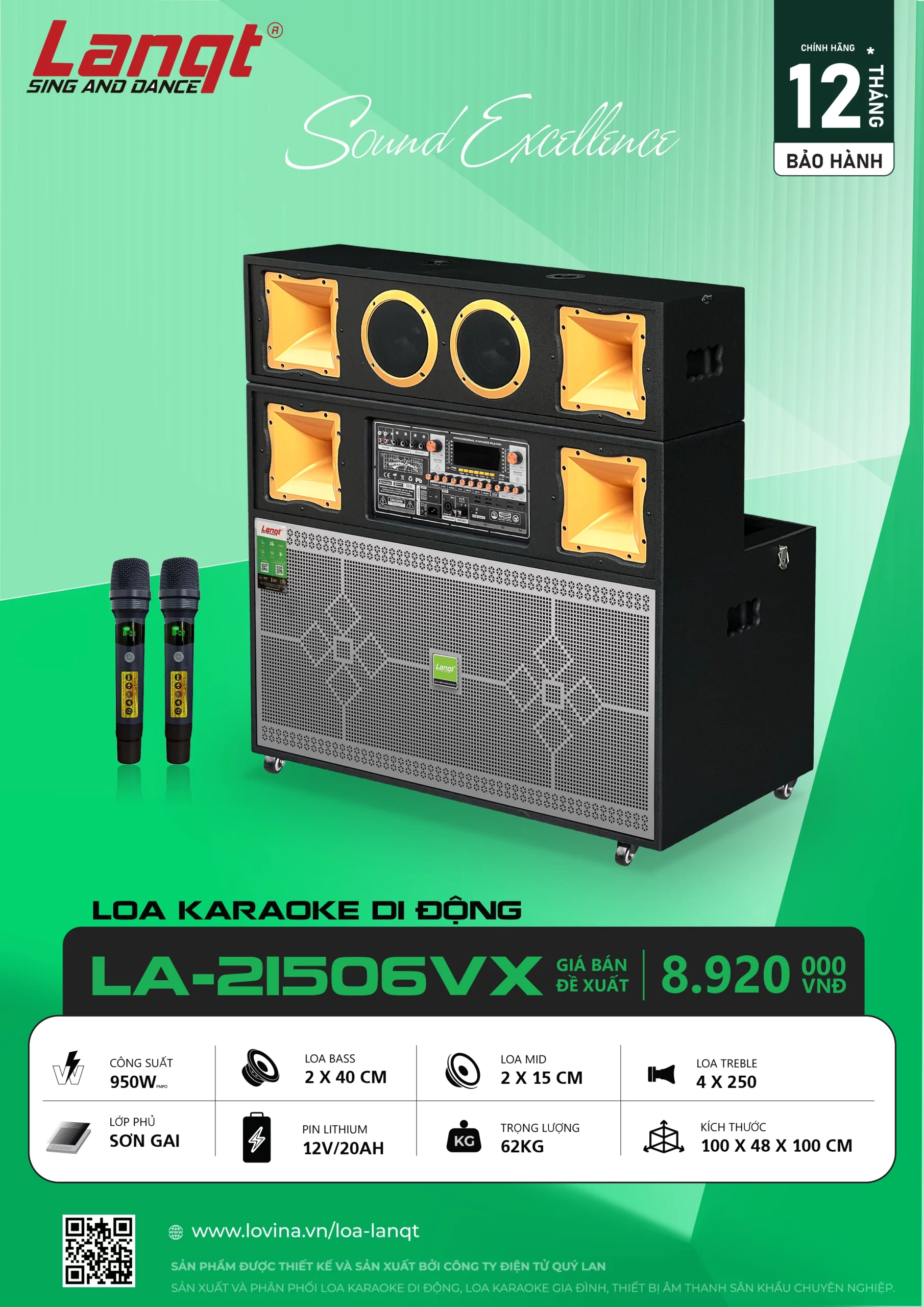 Loa kéo Lanqt LA-21506 Bass đôi 40cm 6 Lovina | Loa kéo, Loa karaoke, Âm thanh chính hãng Lanqt LA21506VX scaled Lovina | Loa kéo, Loa karaoke, Âm thanh chính hãng