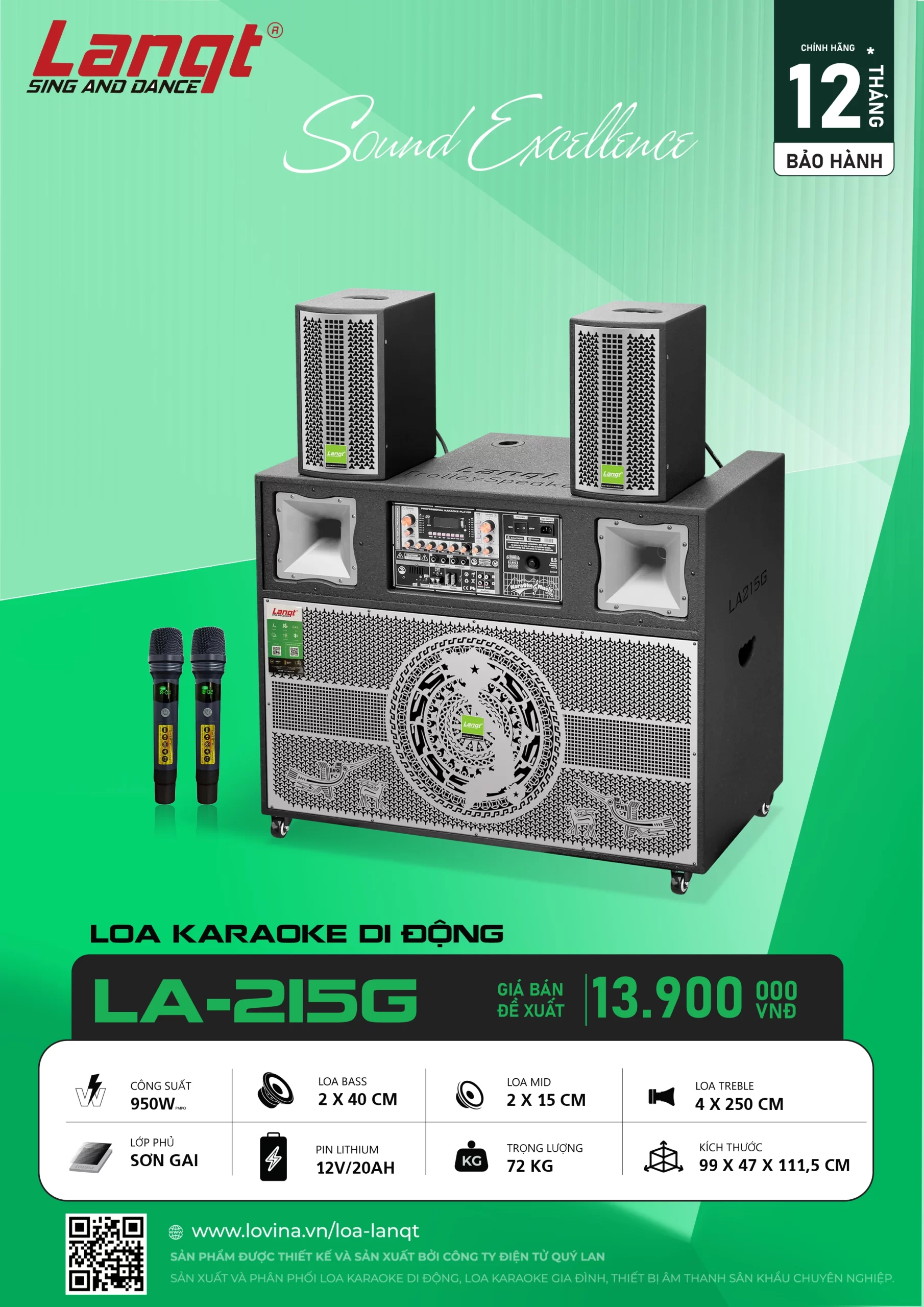 Loa kéo Lanqt LA-215G Bass đôi 40cm 5 Lovina | Loa kéo, Loa karaoke, Âm thanh chính hãng LA 215G banner scaled Lovina | Loa kéo, Loa karaoke, Âm thanh chính hãng