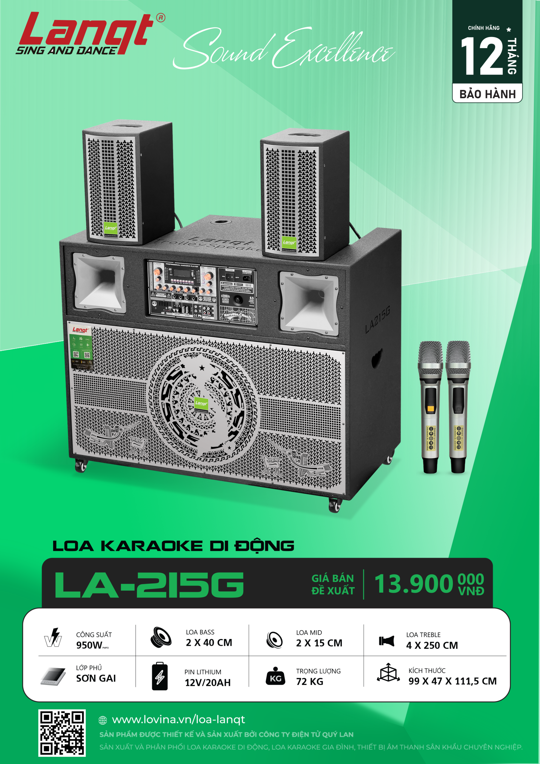LA 215G scaled Lovina | Loa kéo, Loa karaoke, Âm thanh chính hãng