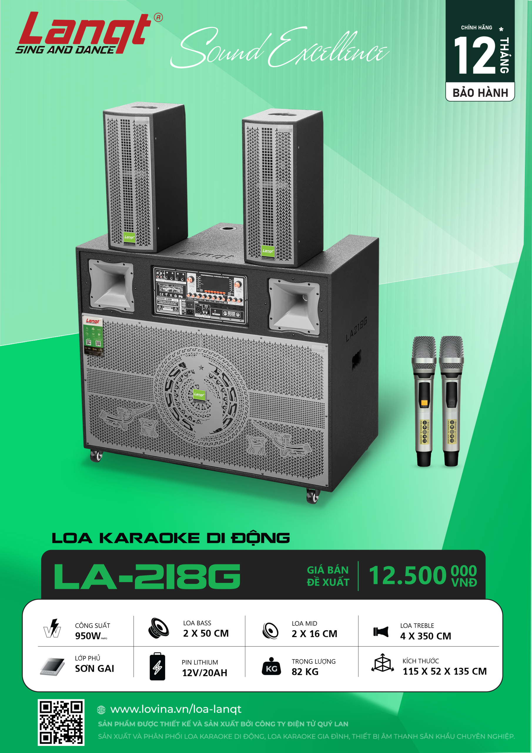 Loa kéo Lanqt LA-218G Bass đôi 50cm 5 Lovina | Loa kéo, Loa karaoke, Âm thanh chính hãng LA 218G scaled Lovina | Loa kéo, Loa karaoke, Âm thanh chính hãng