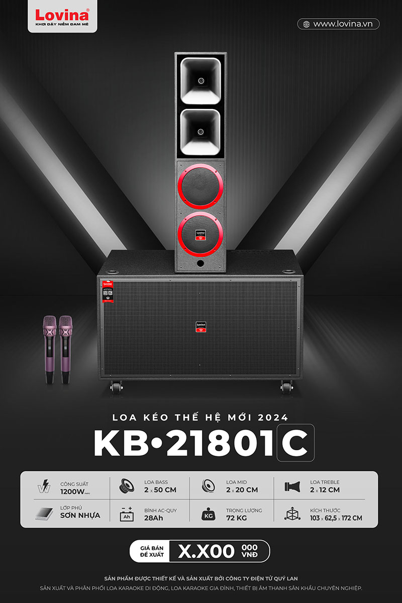 KB21801C 0 Lovina | Loa kéo, Loa karaoke, Âm thanh chính hãng