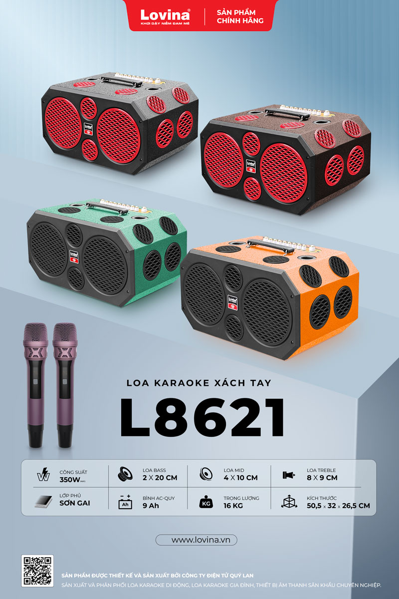 L8621 0 Lovina | Loa kéo, Loa karaoke, Âm thanh chính hãng