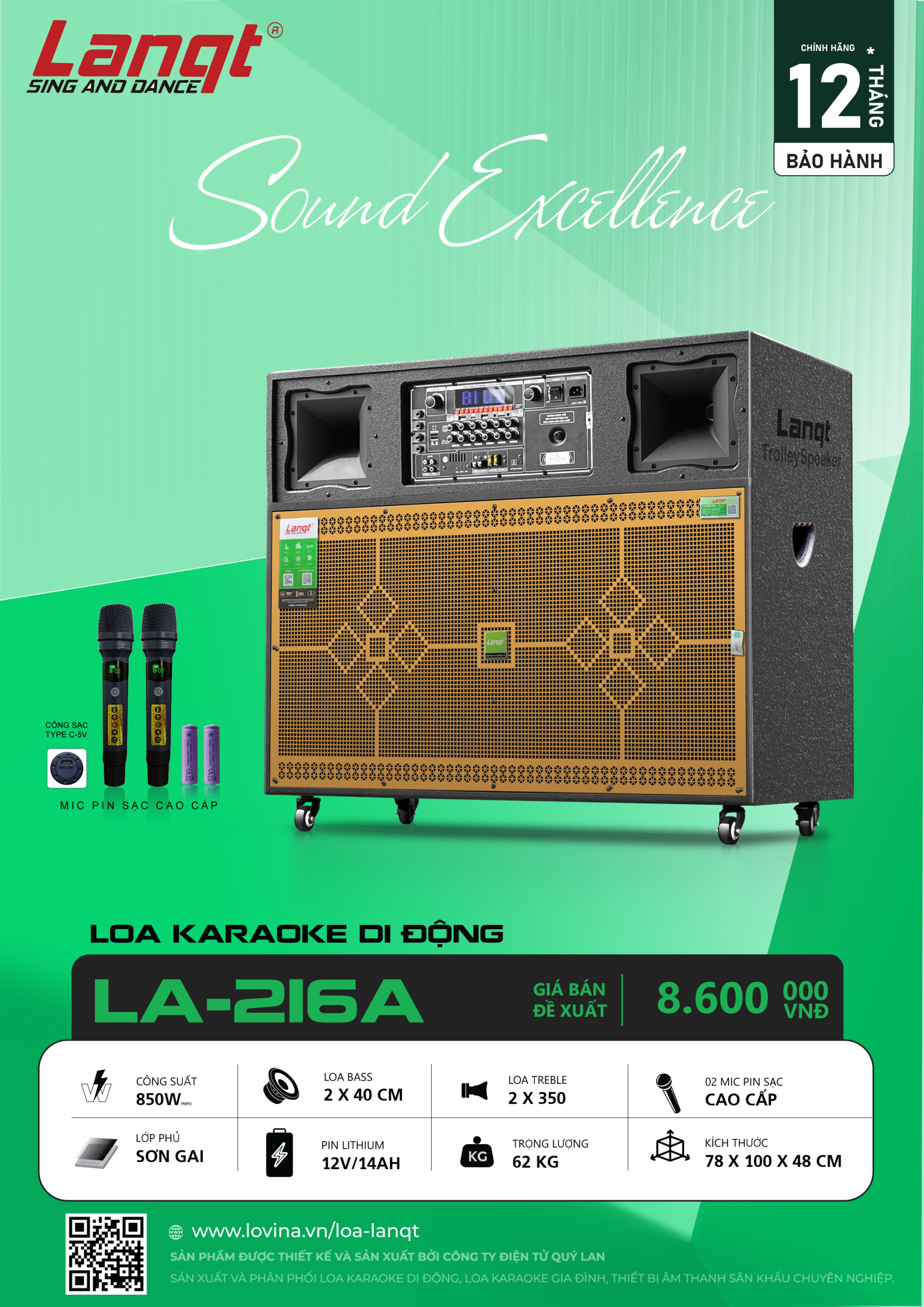 LA 216A BANNER scaled Lovina | Loa kéo, Loa karaoke, Âm thanh chính hãng