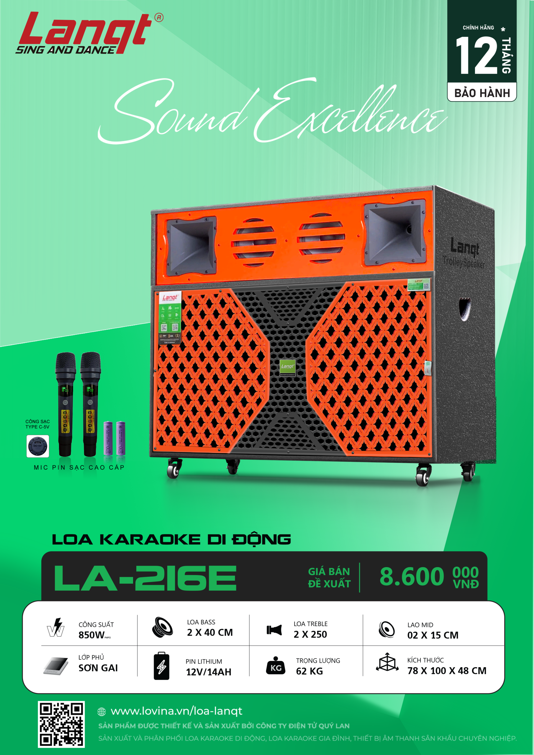LA 216E BANNER scaled Lovina | Loa kéo, Loa karaoke, Âm thanh chính hãng