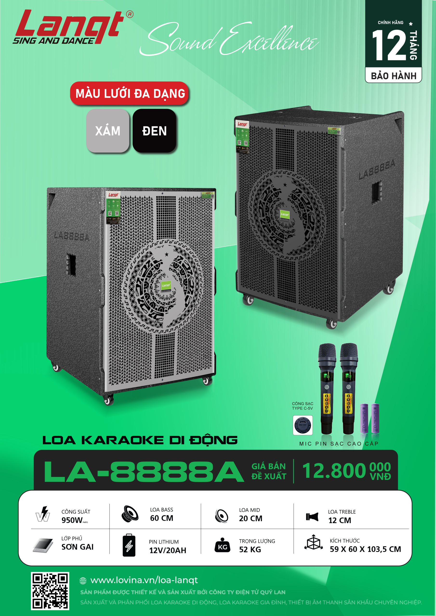LA 8888A BANNER co gia scaled Lovina | Loa kéo, Loa karaoke, Âm thanh chính hãng