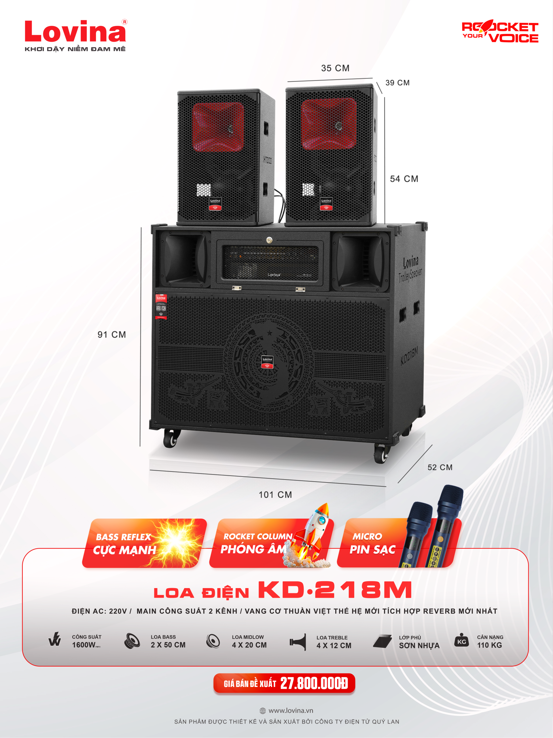 KD 218M BANNER scaled Lovina | Loa kéo, Loa karaoke, Âm thanh chính hãng