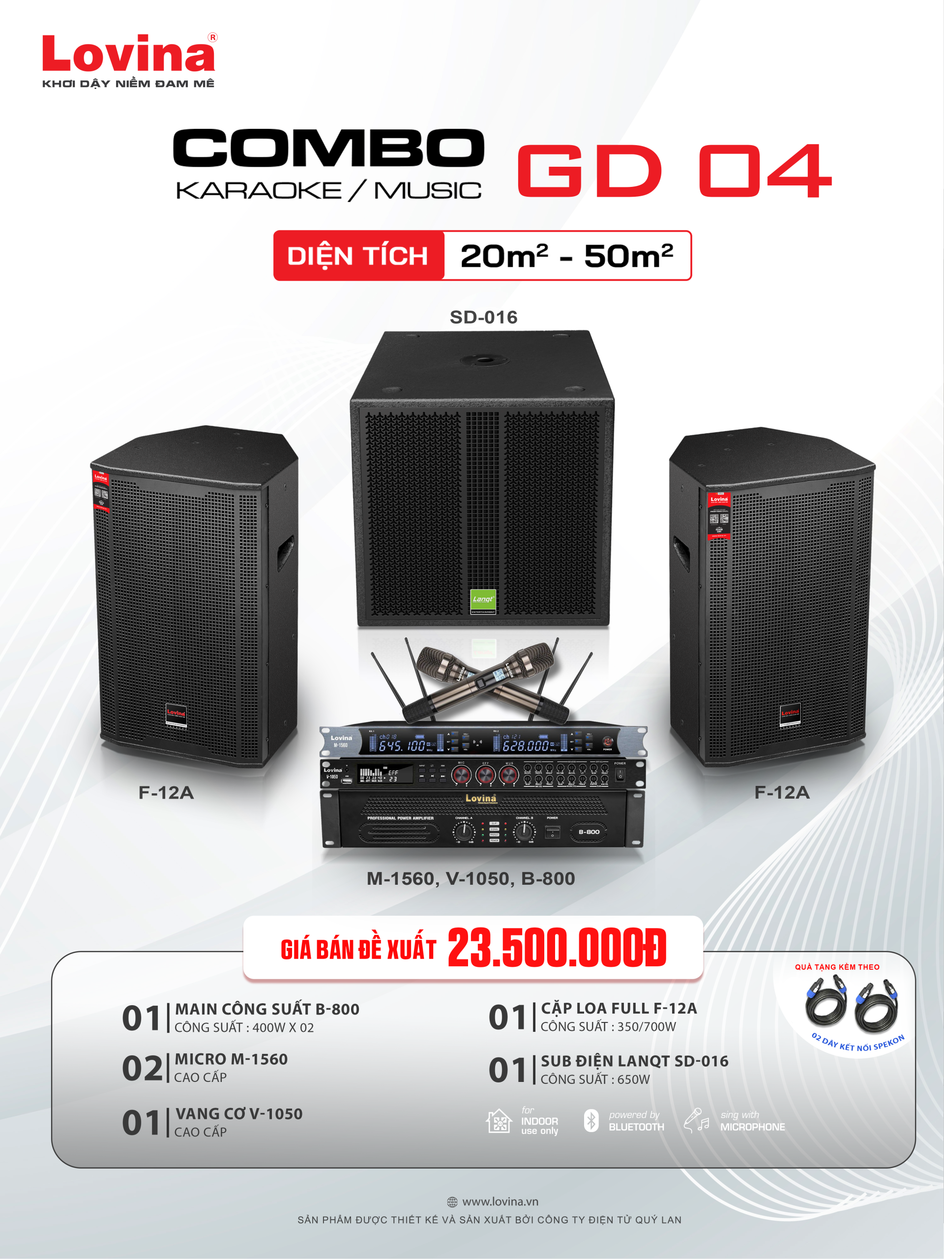 Lovina COMBO GD04 NEW scaled Lovina | Loa kéo, Loa karaoke, Âm thanh chính hãng